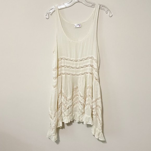 Free People Dresses & Skirts - Free People Intimately Size XS Ivory Trapeze Mini Dress Lace Tunic